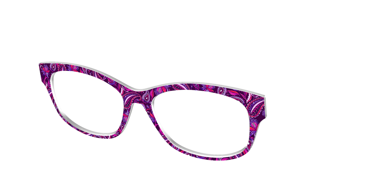 The Aubergine Paisley - Angle Top Image - Pair Eyewear
