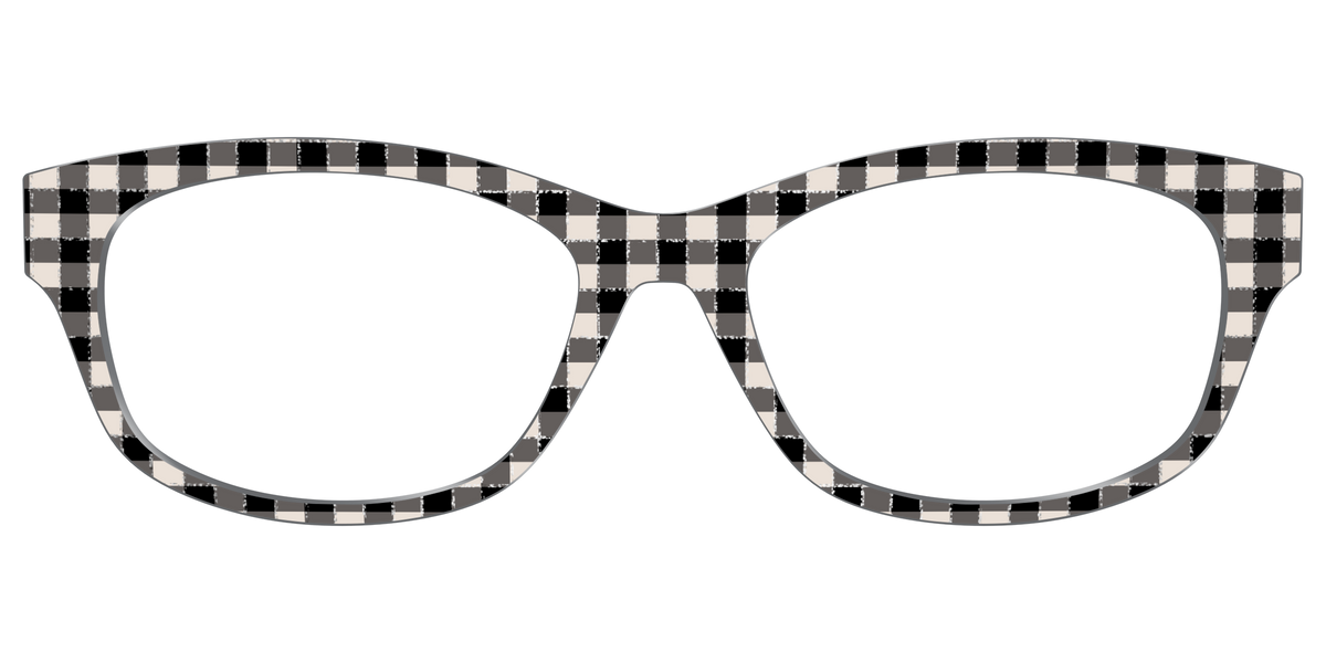 The Black Buffalo Check with Glitter - Front Top Image - Pair Eyewear