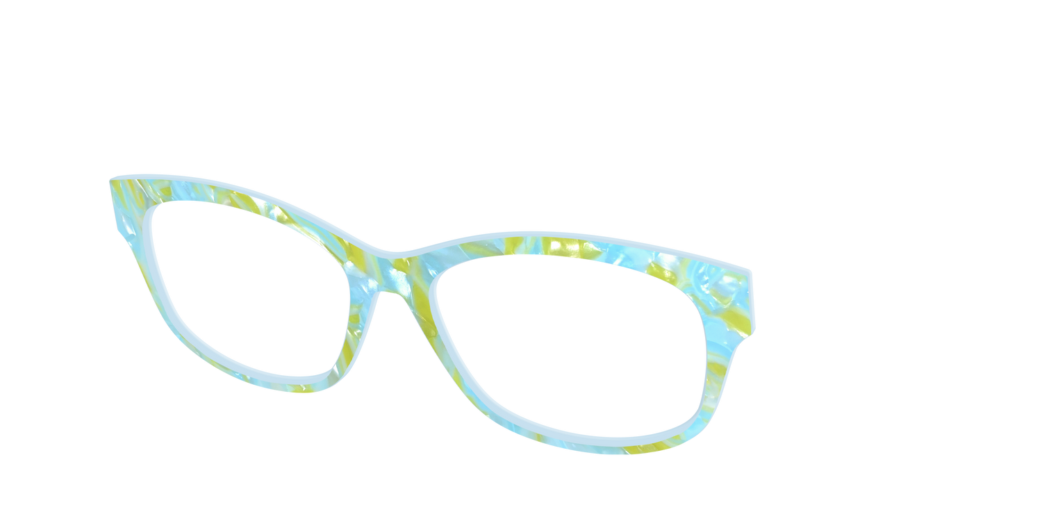 The Blue Lemonade Pearl Marble - Angle Top Image - Pair Eyewear