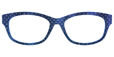 The Blue Shimmer with Silver Foil Anchors - Front Top Thumbnail - Pair Eyewear