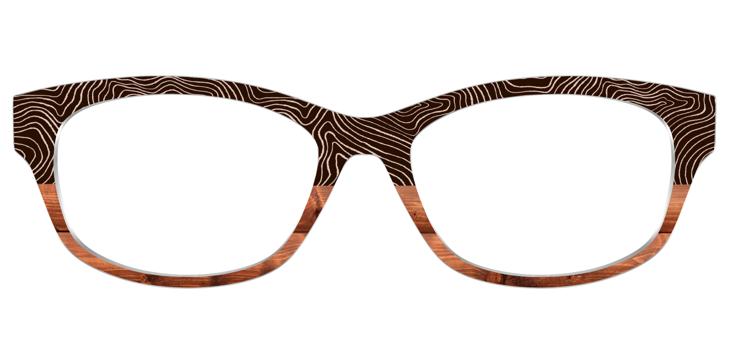 The Cabin Woodgrain Split - Front Top Image - Pair Eyewear