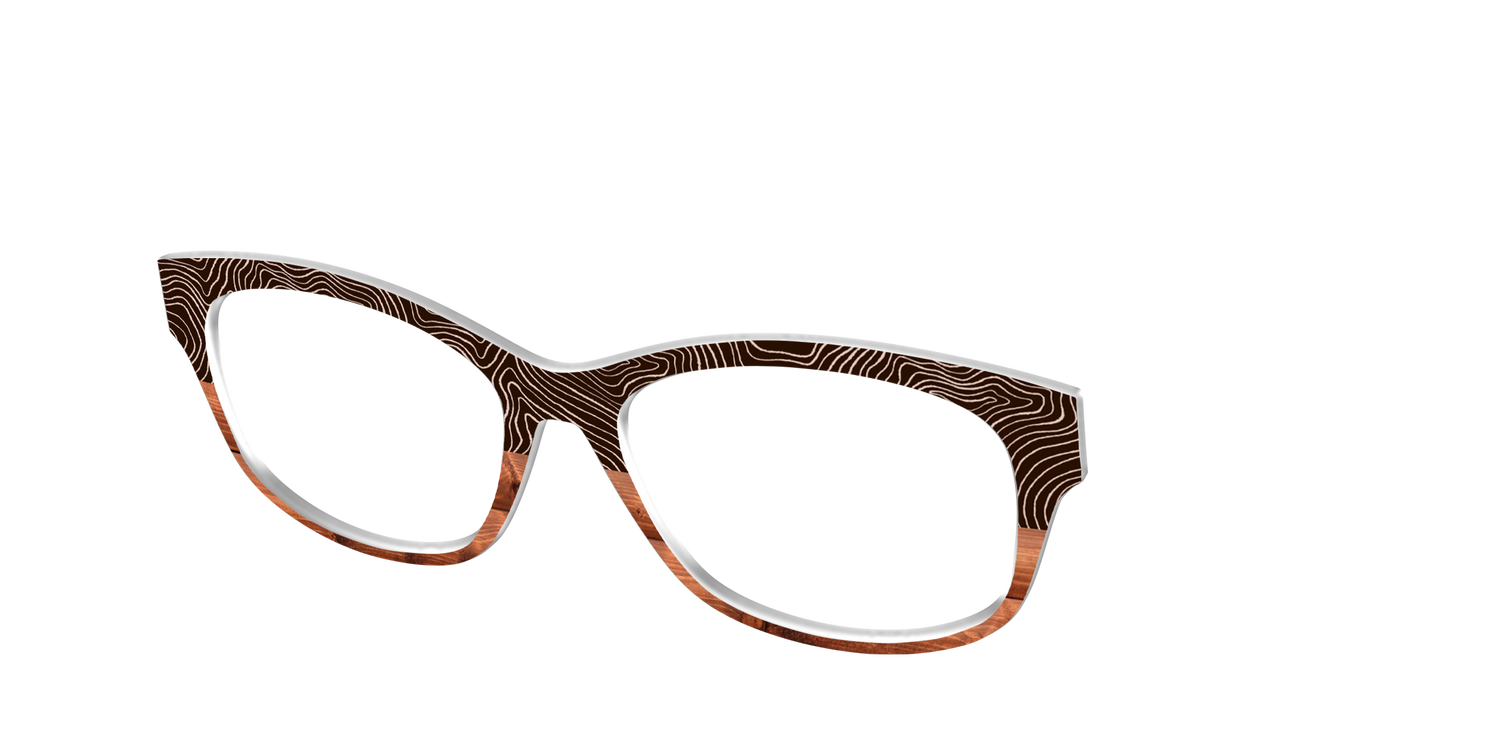The Cabin Woodgrain Split - Angle Top Image - Pair Eyewear