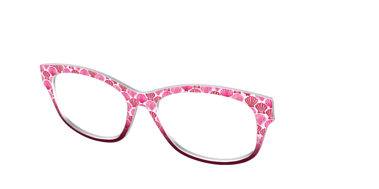 The Cerise Shell Scallop - Angle Top Image - Pair Eyewear