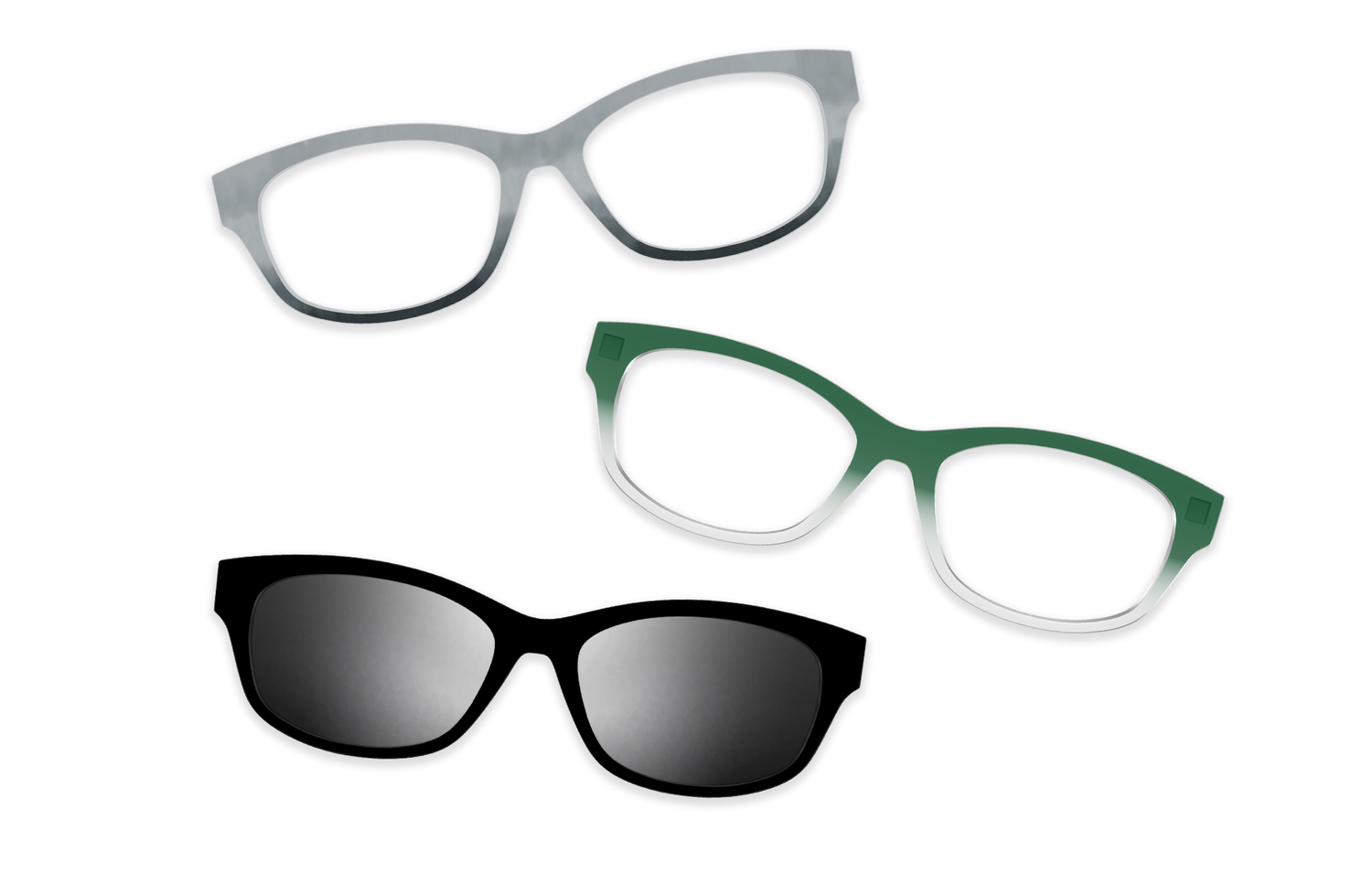 Crystal Clear Silver Metal - Set - Product Image 1 - Pair Eyewear