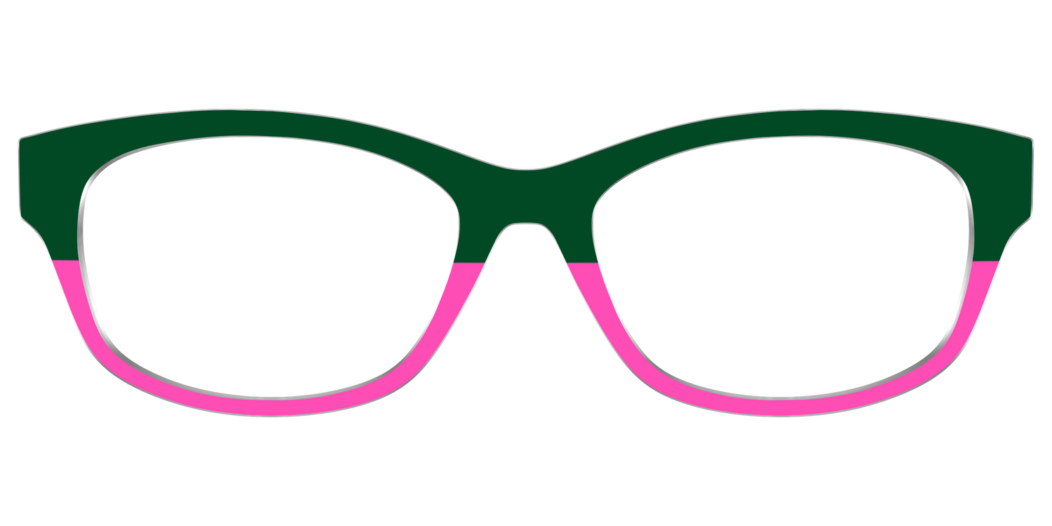 The Emerald and Flamingo Split - Front Top Image - Pair Eyewear