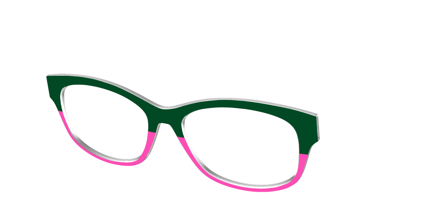 The Emerald and Flamingo Split - Angle Top Image - Pair Eyewear