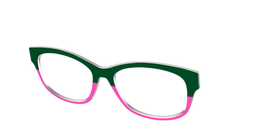 The Emerald and Flamingo Split - Angle Top Thumbnail - Pair Eyewear