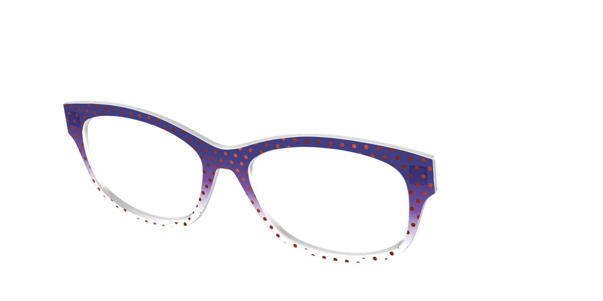 The Galactic Plum Gradient Crystal Polka Dots - Angle Top Image - Pair Eyewear