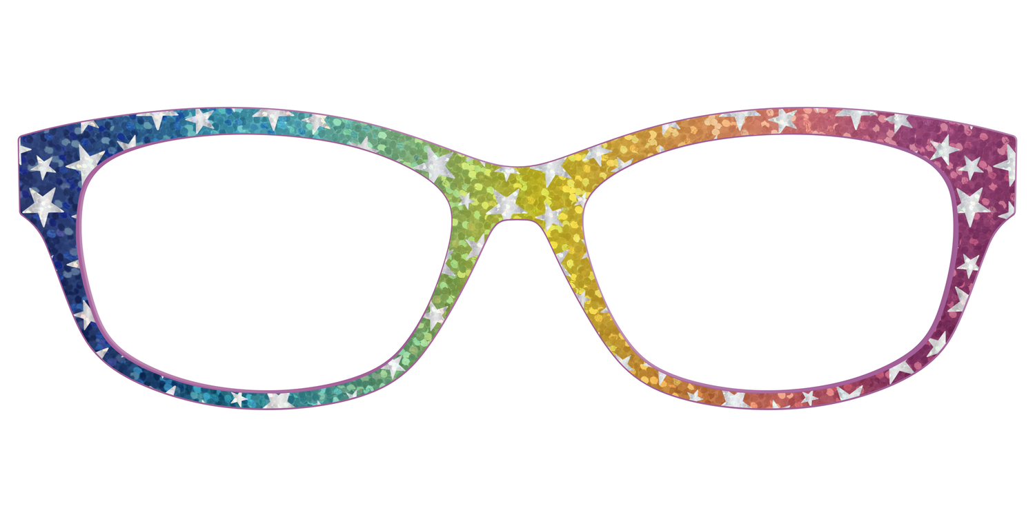 The Iridescent Rainbow Stars - Front Top Image - Pair Eyewear