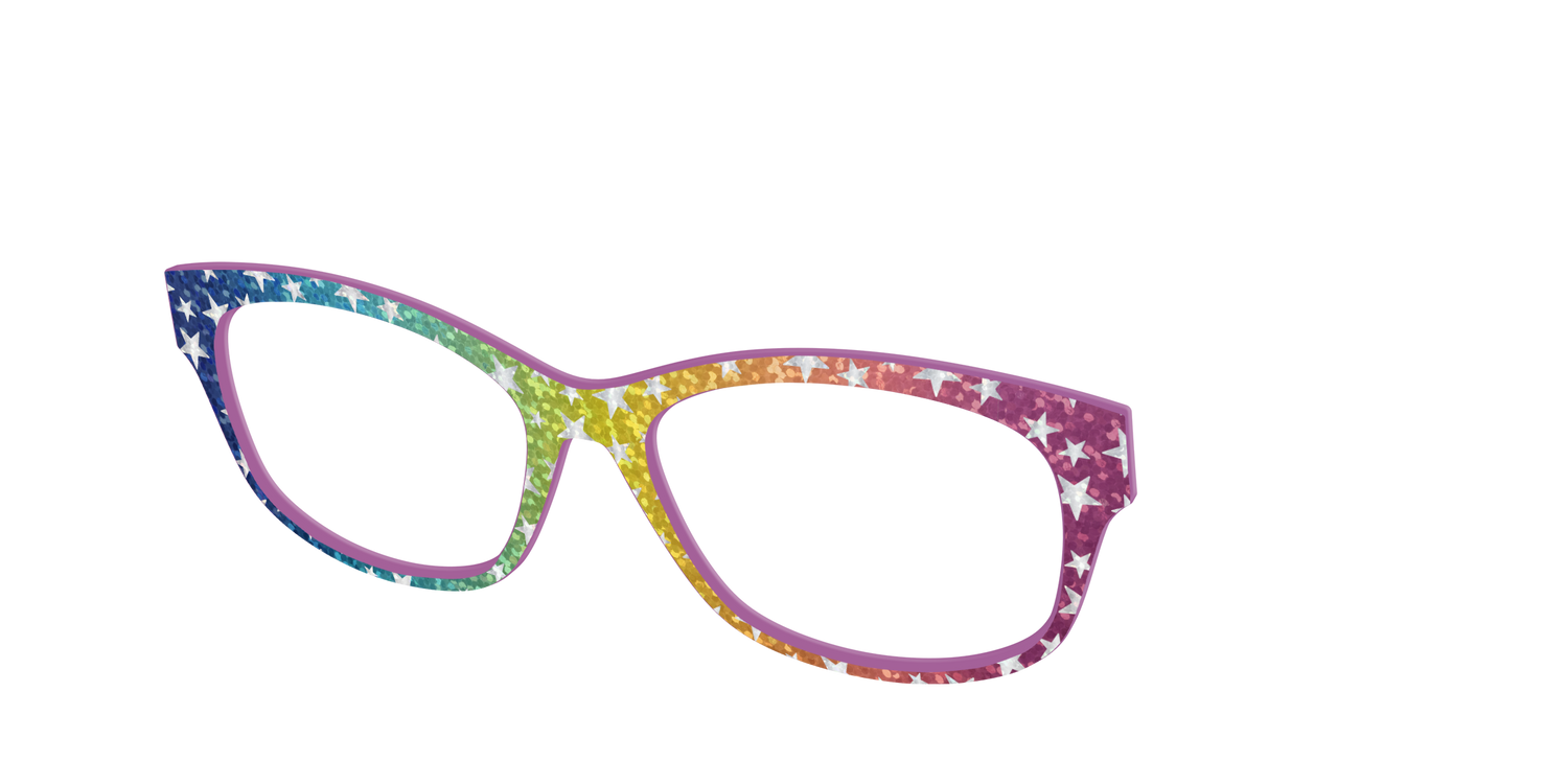 The Iridescent Rainbow Stars - Angle Top Image - Pair Eyewear