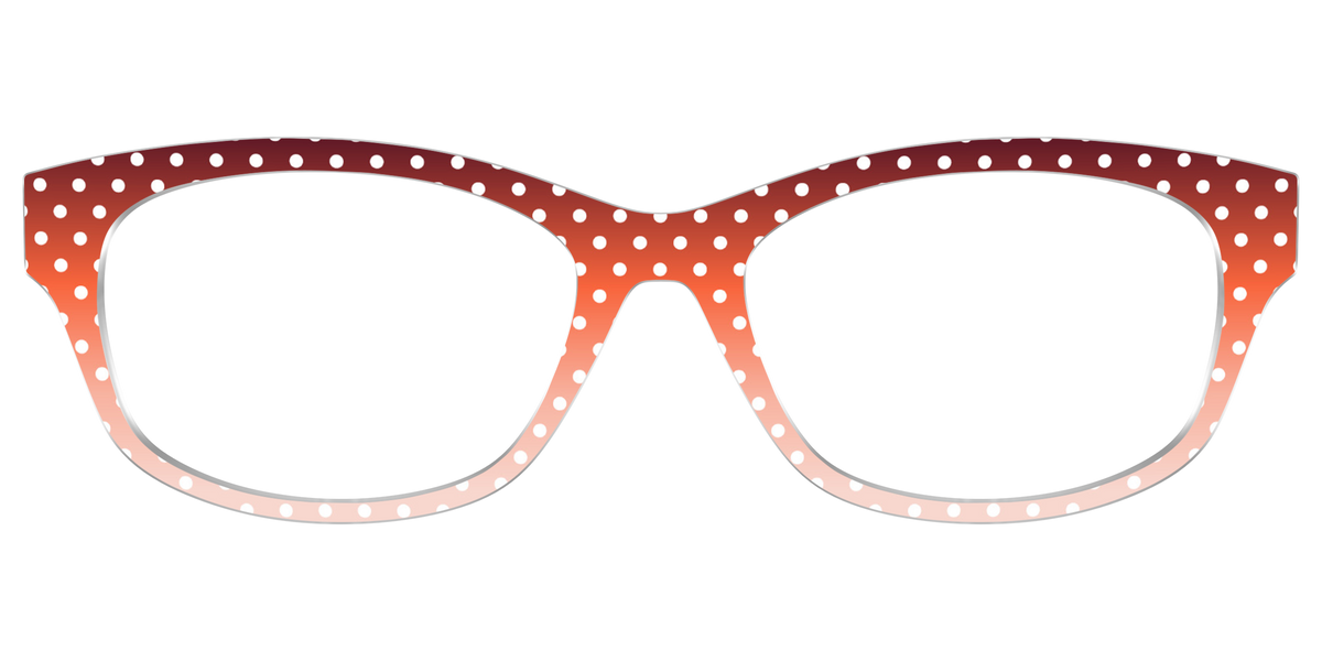 The Maroon to Blush Gradient Polka Dot - Front Top Image - Pair Eyewear