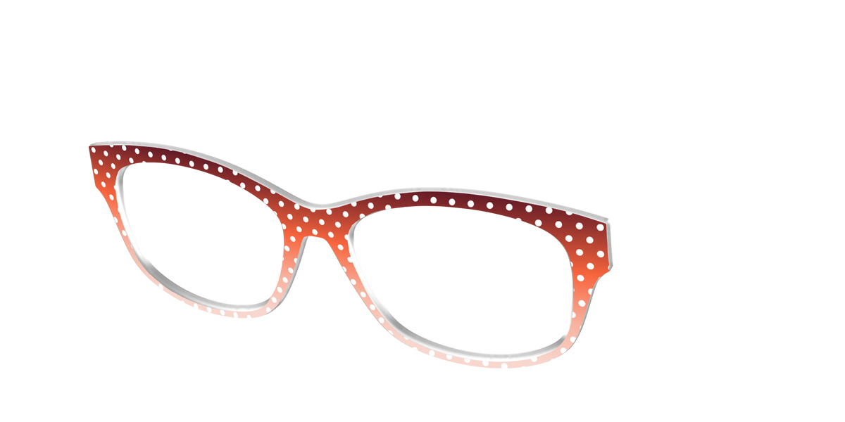 The Maroon to Blush Gradient Polka Dot - Angle Top Image - Pair Eyewear
