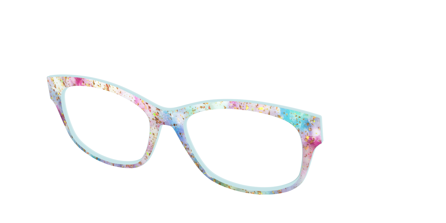 The Pixie Bokeh with Gold Flakes - Angle Top Image - Pair Eyewear