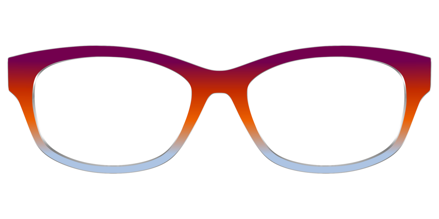 The Raspberry to Periwinkle Gradient - Front Top Image - Pair Eyewear