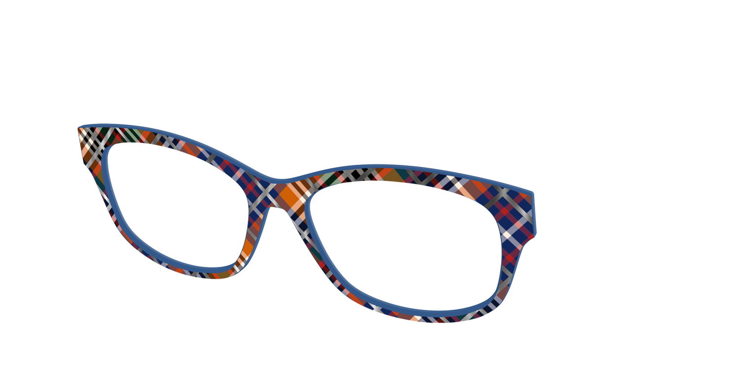 The Scholastic Plaid with Foil - Angle Top Image - Pair Eyewear