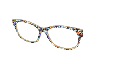 The Seashell Tortoise with Holographic Glitter - Angle Top Thumbnail - Pair Eyewear