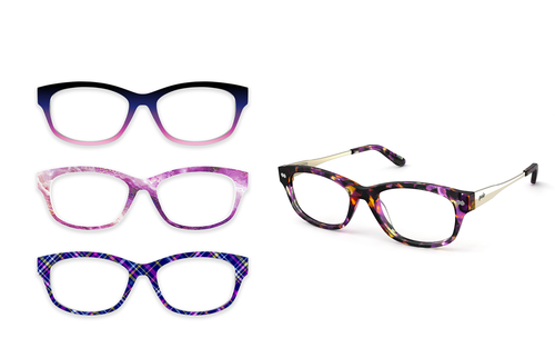 The Addison - Purple Confetti Tortoise Acetate Gold Metal - Pair Eyewear