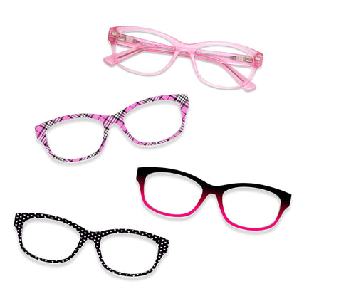 The Addison - Pink Glitter Clear - Pair Eyewear