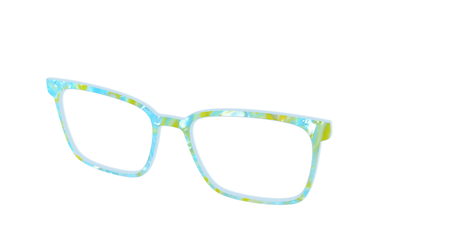 The Blue Lemonade Pearl Marble - Angle Top Image - Pair Eyewear