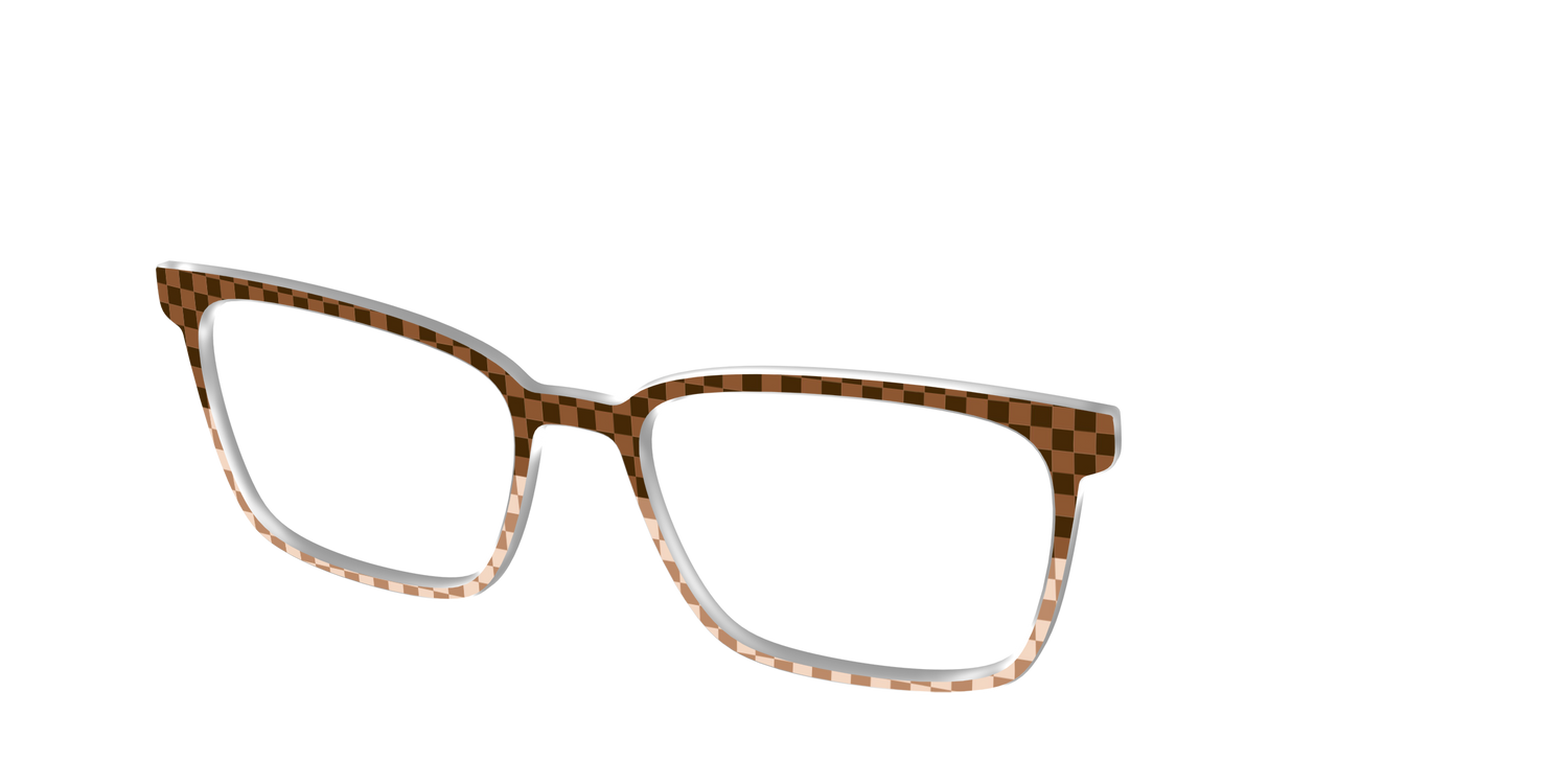 The Cappuccino Check Split - Angle Top Image - Pair Eyewear