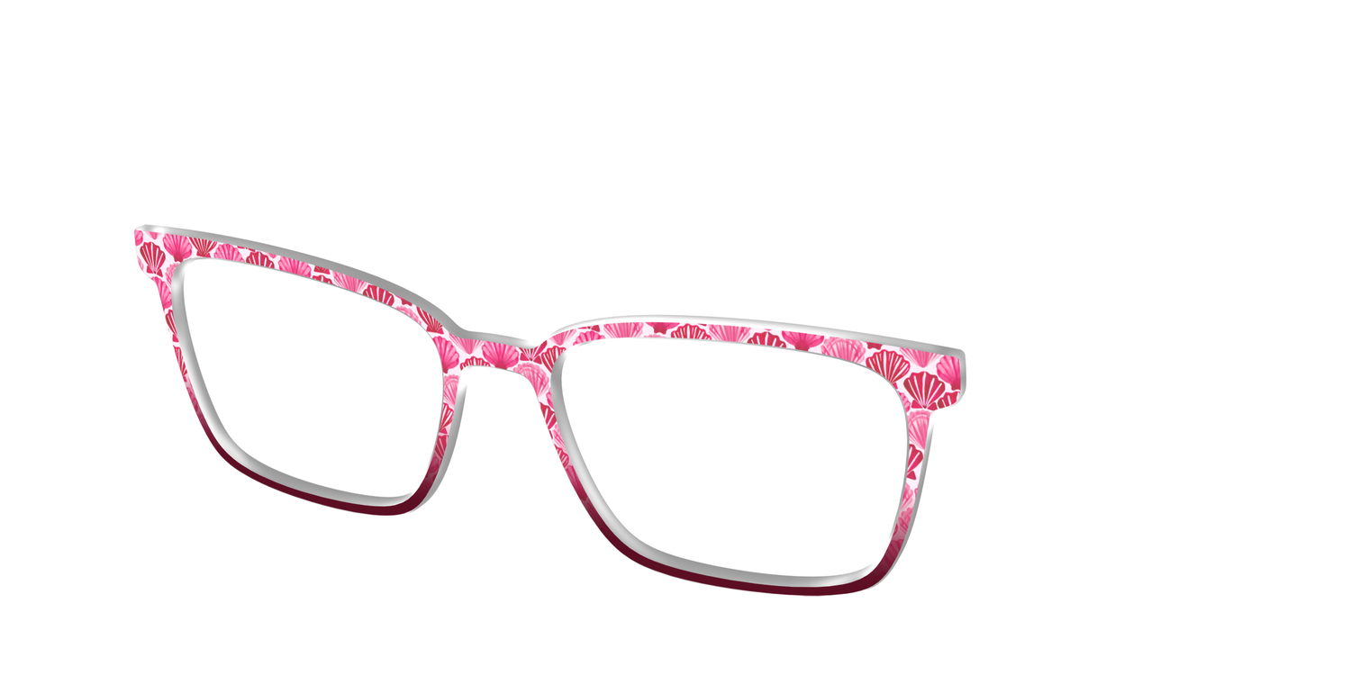 The Cerise Shell Scallop - Angle Top Image - Pair Eyewear