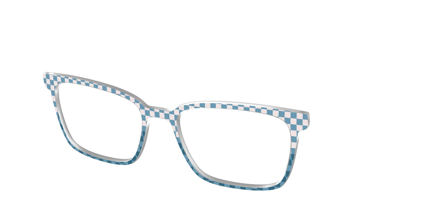 The Cerulean Check Split - Angle Top Image - Pair Eyewear