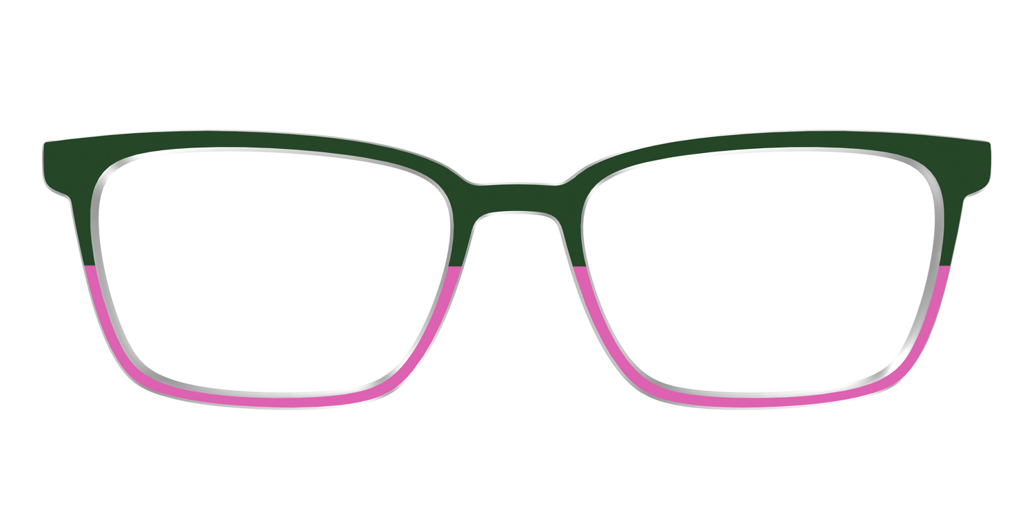 The Emerald and Flamingo Split - Front Top Image - Pair Eyewear