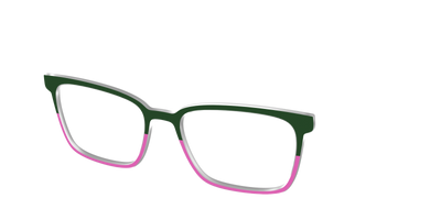 The Emerald and Flamingo Split - Angle Top Thumbnail - Pair Eyewear