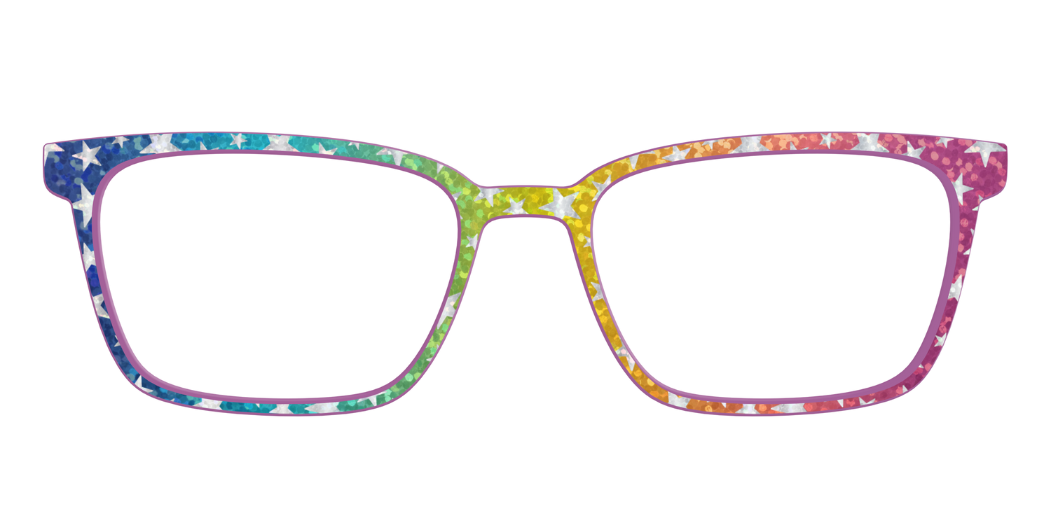 The Iridescent Rainbow Stars - Front Top Image - Pair Eyewear