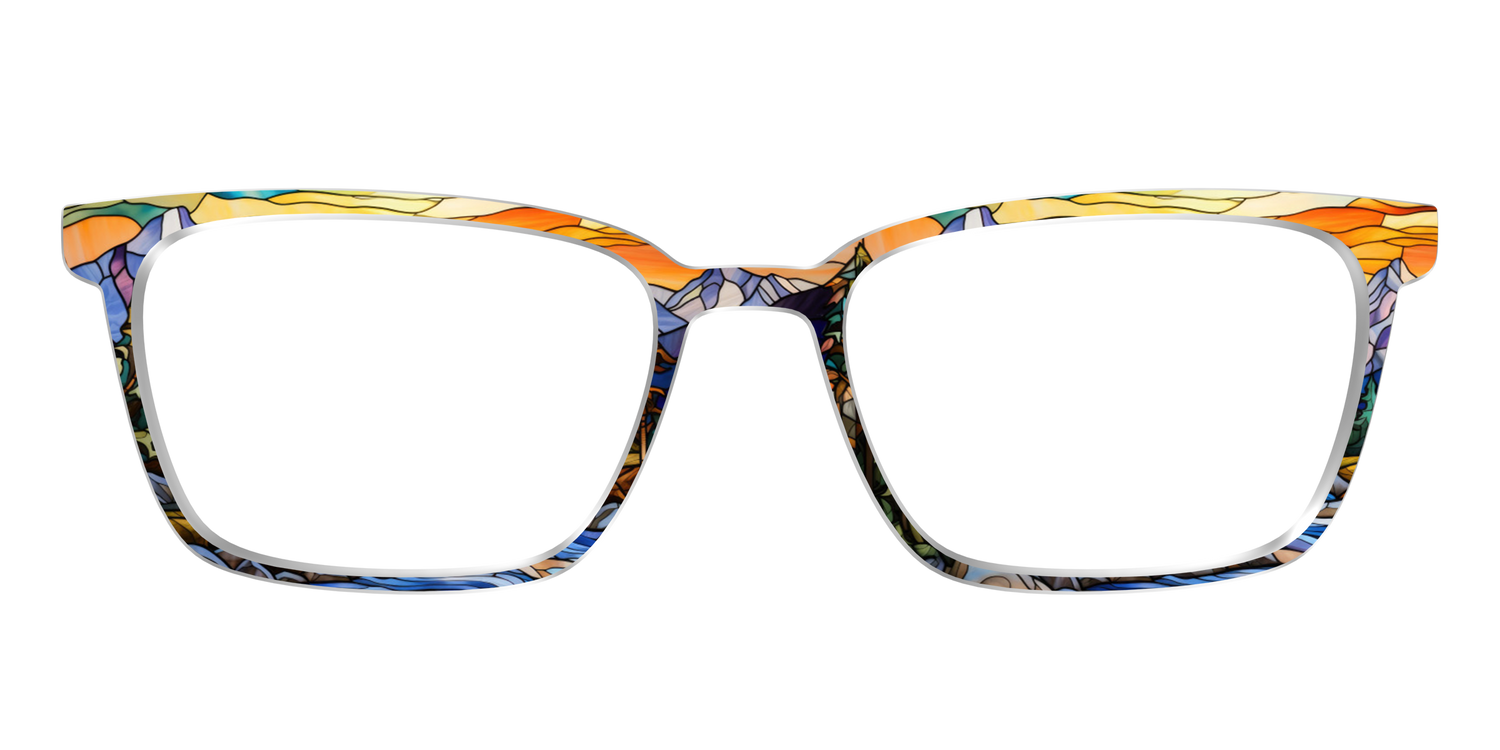 The Mountainscape Stained Glass - Front Top Image - Pair Eyewear