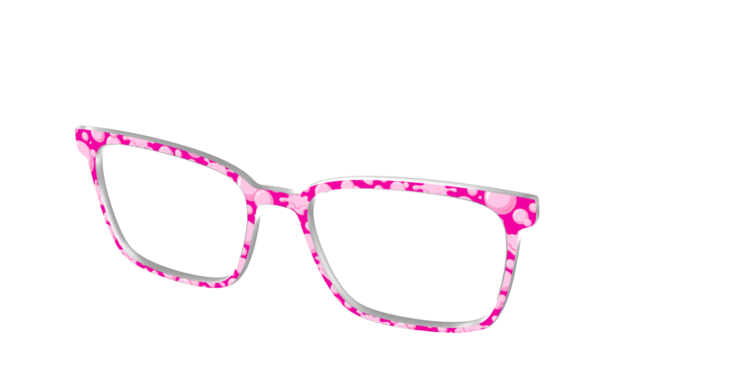 The Pink Pop Bubbles - Angle Top Image - Pair Eyewear
