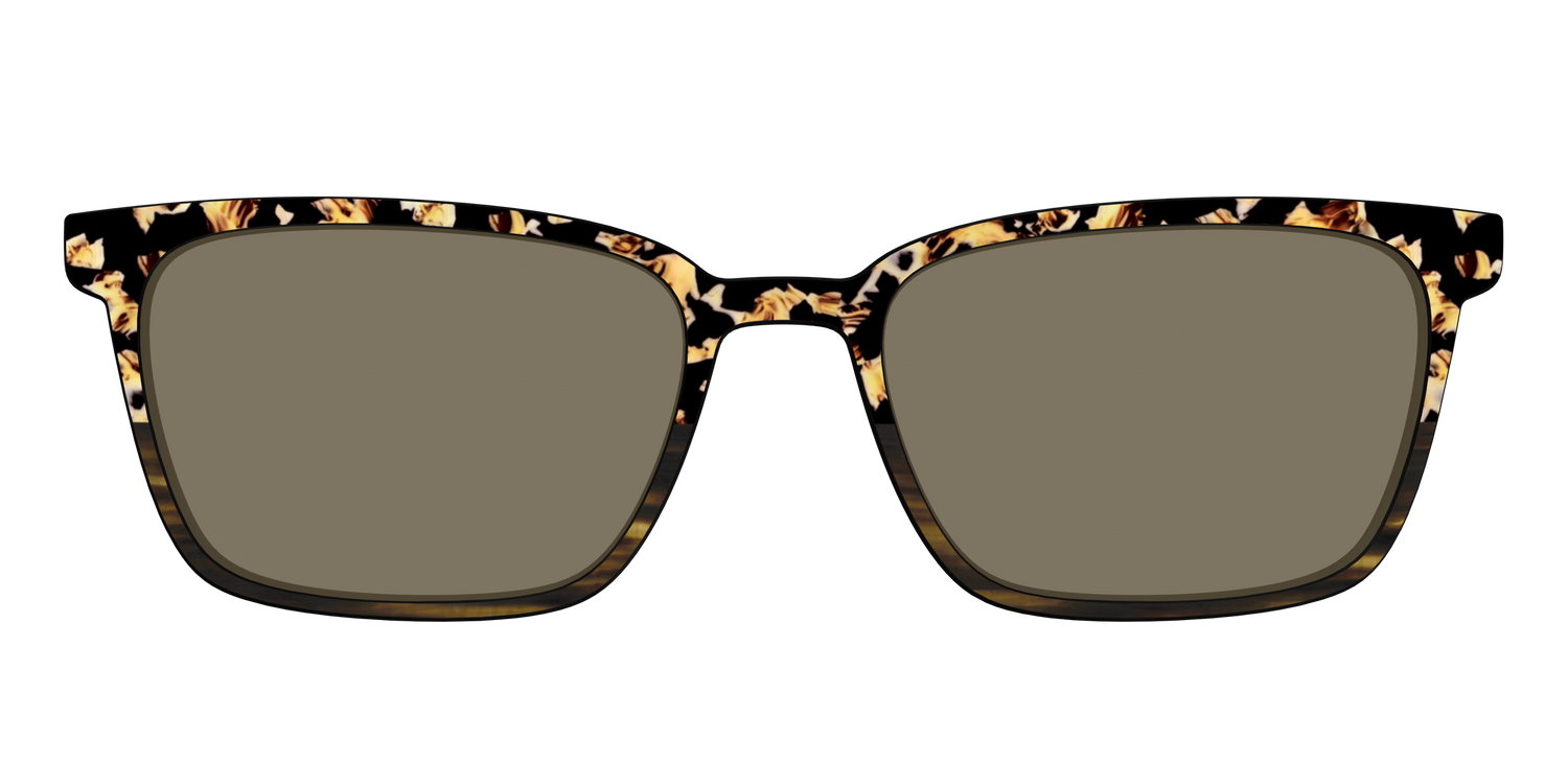 The Polarized Caramel Tortoise Horn Split Sun Top - Front Top Image - Pair Eyewear