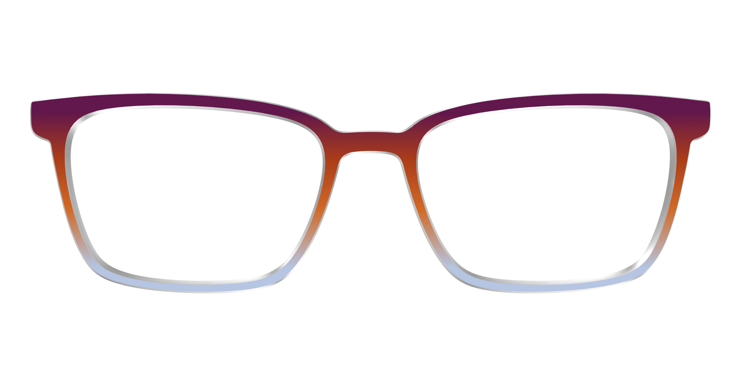 The Raspberry to Periwinkle Gradient - Front Top Image - Pair Eyewear