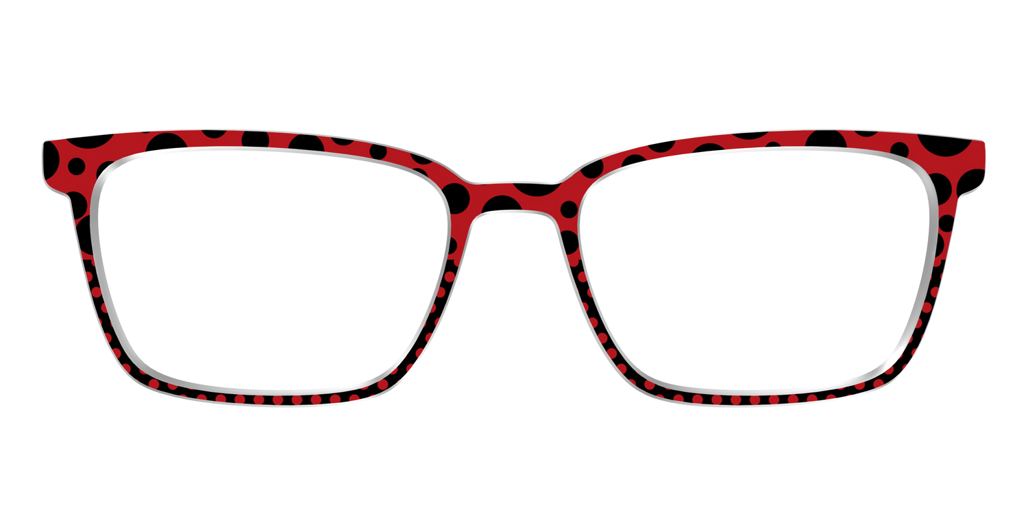 The Red Spotted Split - Front Top Image - Pair Eyewear