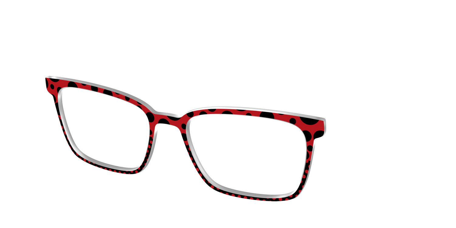 The Red Spotted Split - Angle Top Image - Pair Eyewear