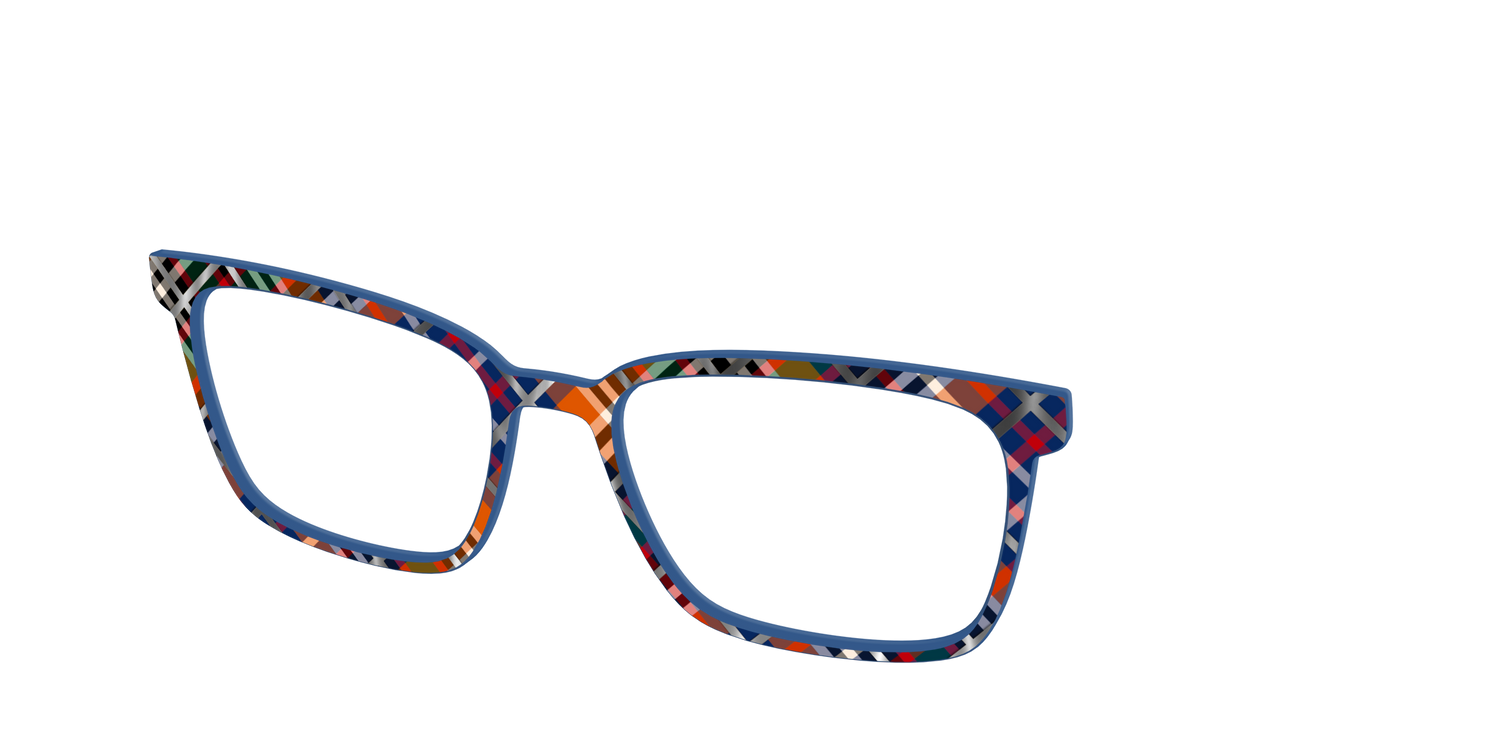 The Scholastic Plaid with Foil - Angle Top Image - Pair Eyewear
