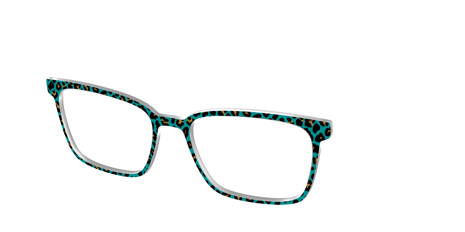 The Teal Leopard - Angle Top Image - Pair Eyewear