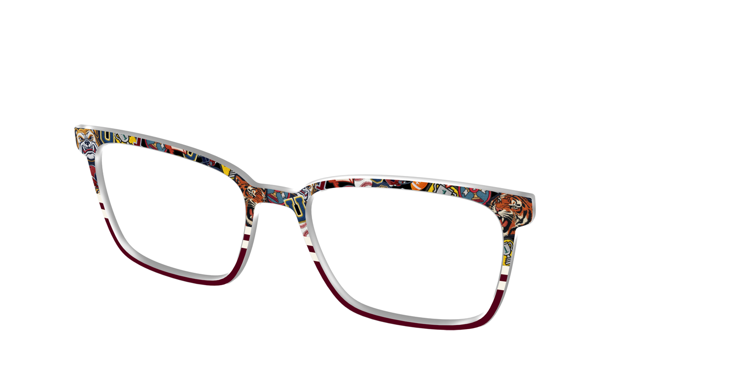 The Varsity Patches Split - Angle Top Image - Pair Eyewear