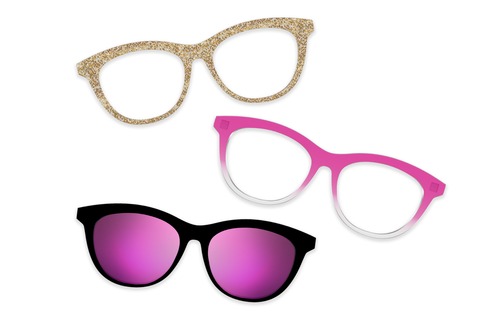 Pink Glitter Clear - Set - Secondary Image - Pair Eyewear