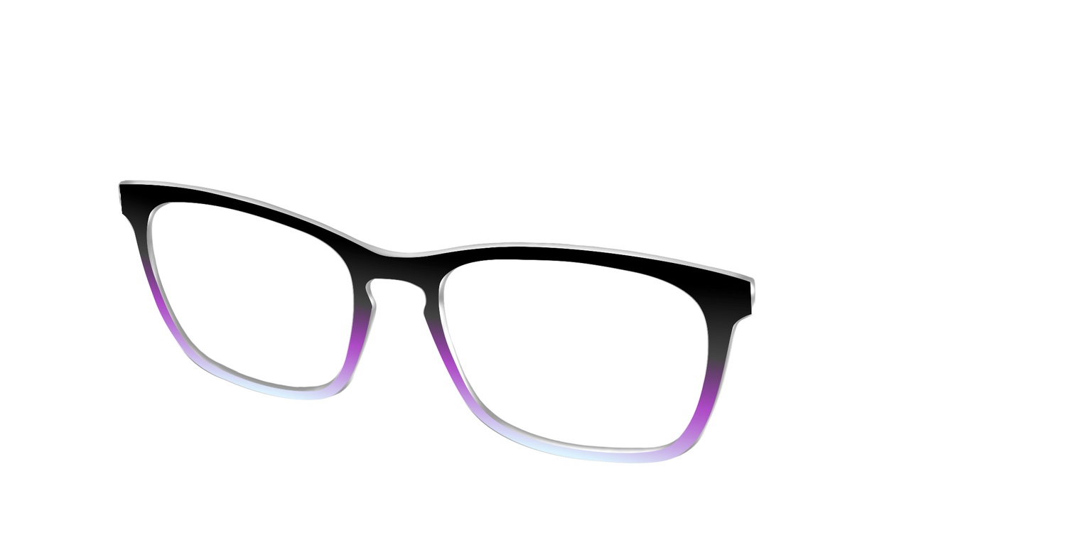 The Black to Pale Periwinkle Gradient - Angle Top Image - Pair Eyewear