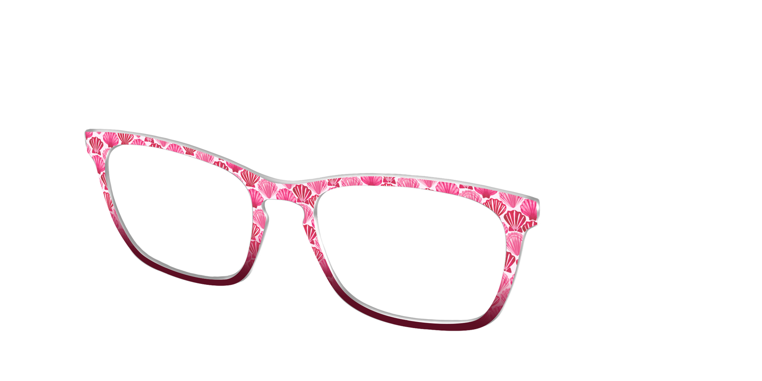 The Cerise Shell Scallop - Angle Top Image - Pair Eyewear
