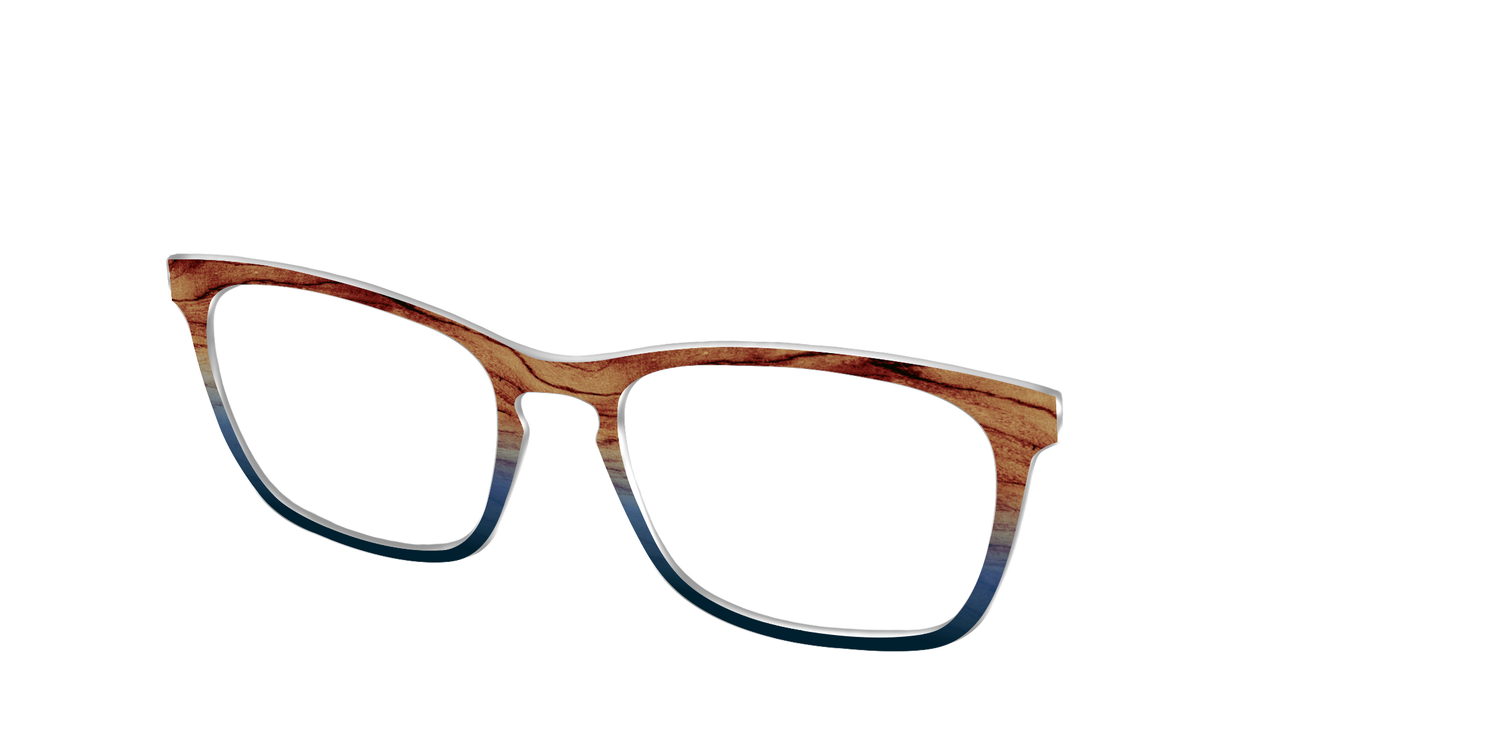 The Denim Woodgrain Split - Angle Top Image - Pair Eyewear
