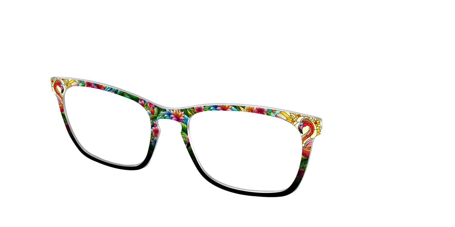 The Flamingo Stained Glass - Angle Top Image - Pair Eyewear