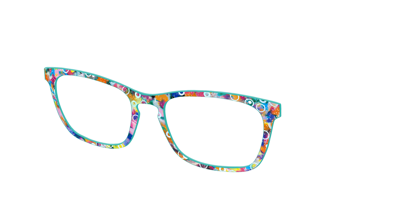 The Imaginative Tortoise with Bubble Glitter - Angle Top Image - Pair Eyewear