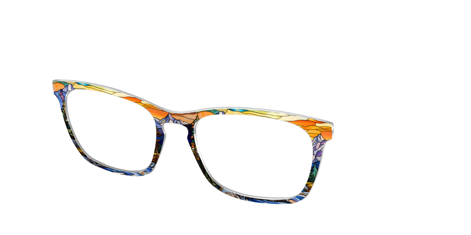 The Mountainscape Stained Glass - Angle Top Image - Pair Eyewear
