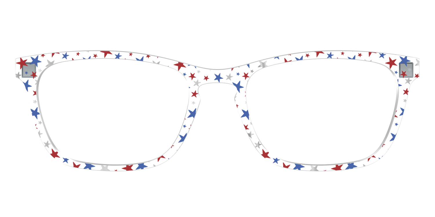 The Multi Stars Crystal with Silver Foil - Front Top Image - Pair Eyewear