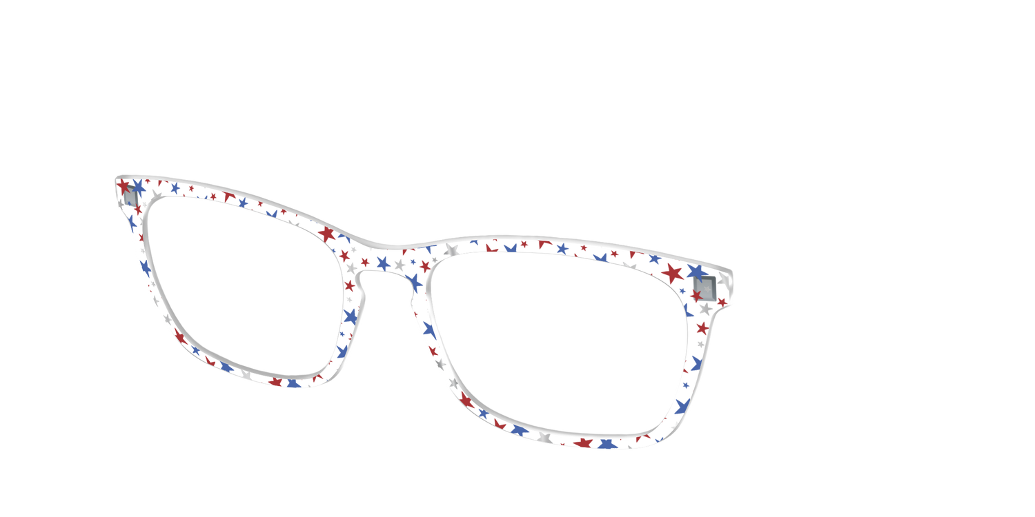 The Multi Stars Crystal with Silver Foil - Angle Top Image - Pair Eyewear
