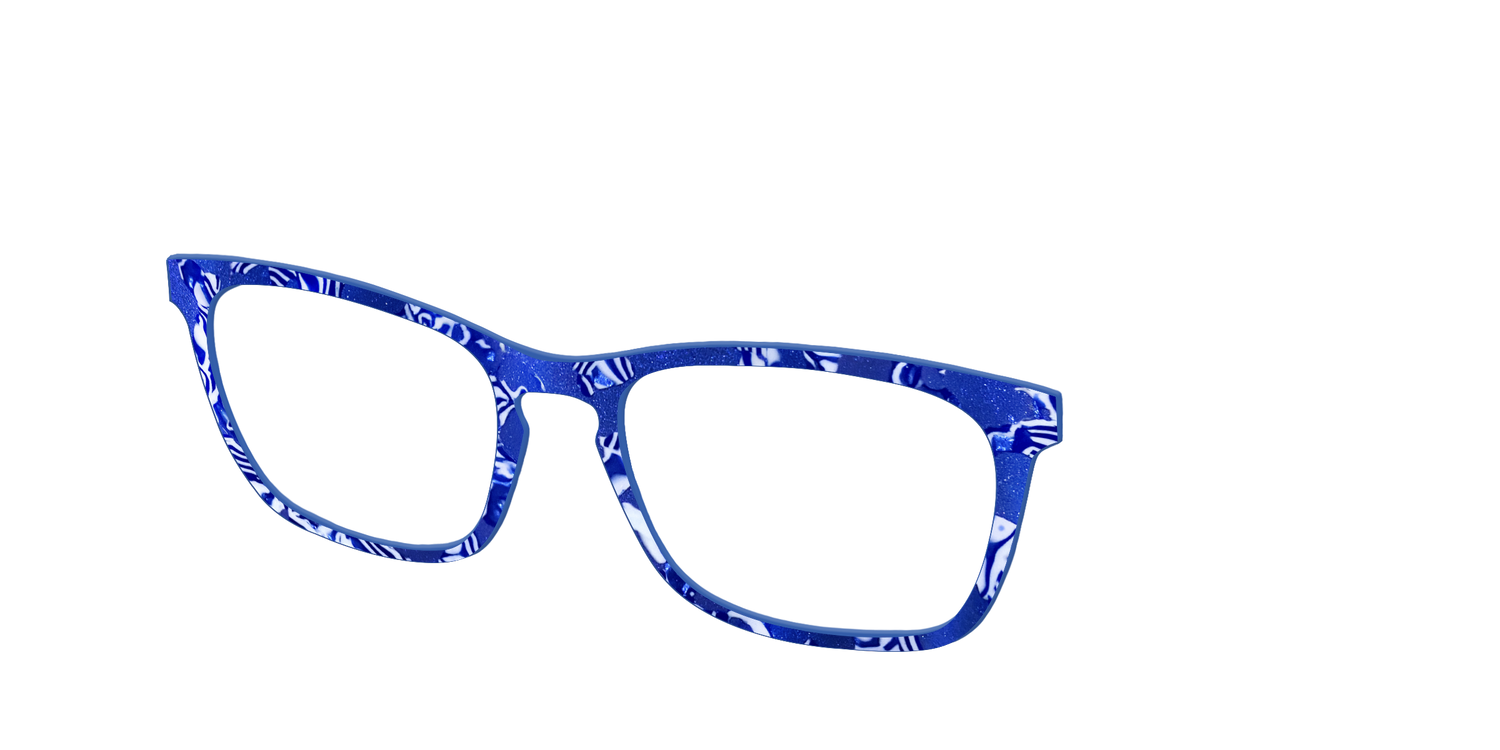The Navy Shimmer Mosaic - Angle Top Image - Pair Eyewear