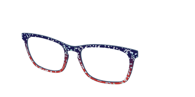 The Navy to Scarlet Gradient with Star Glitter - Angle Top Thumbnail - Pair Eyewear