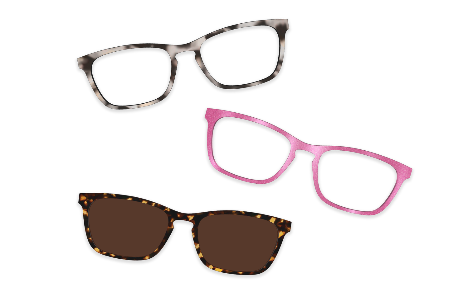 Pink Clear Rose Gold Metal - Set - Product Image 2 - Pair Eyewear